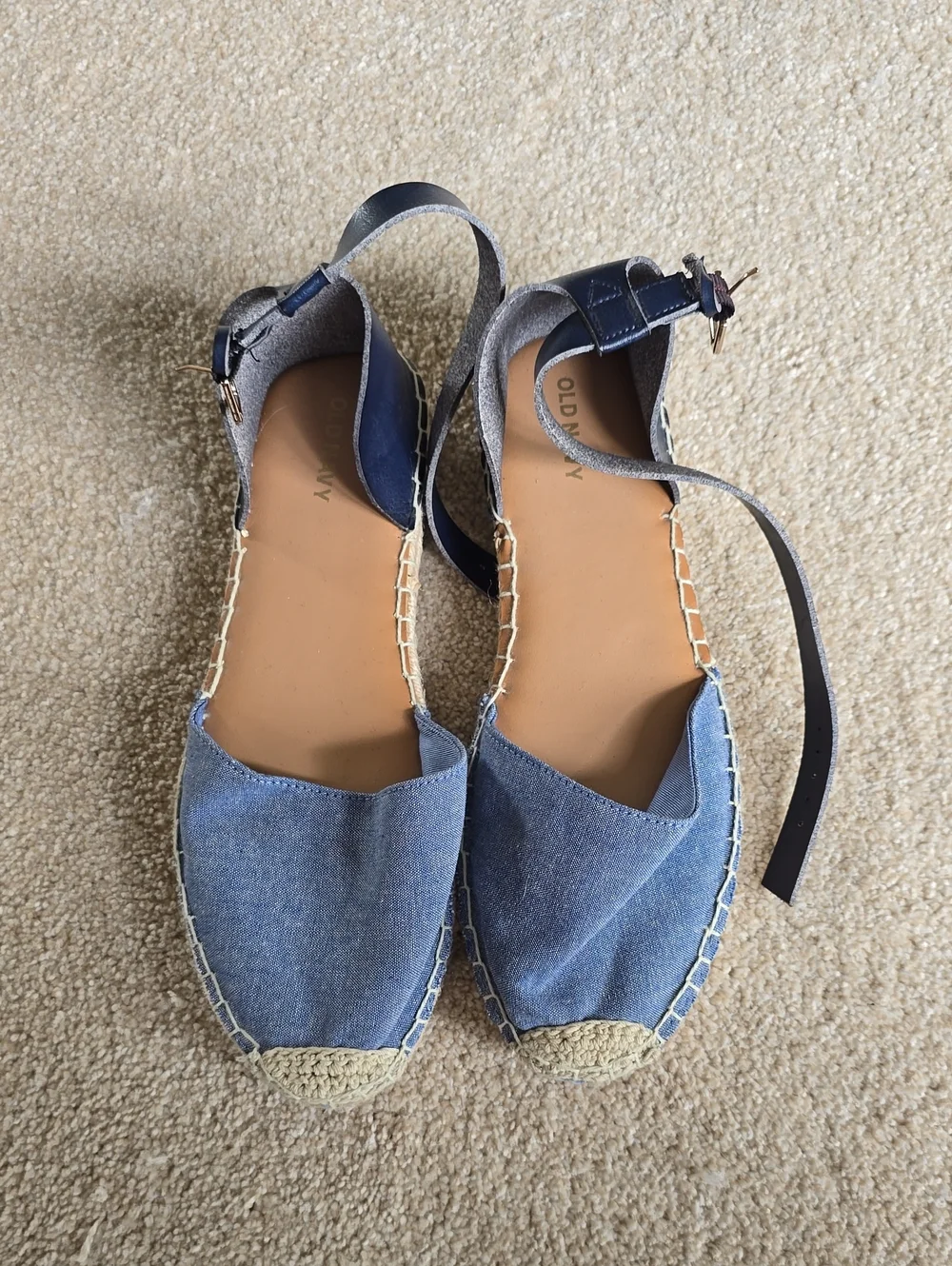 Old Navy Denim Blue Espadrille Ankle-Strap Sandals